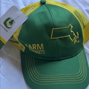 NWT John Deere Green and Yellow Farm Snapback Hat